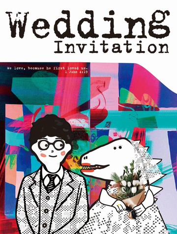 客製化人物 喜帖邀請卡設計 / 喜帖雙面、結婚書約、謝卡或流程單