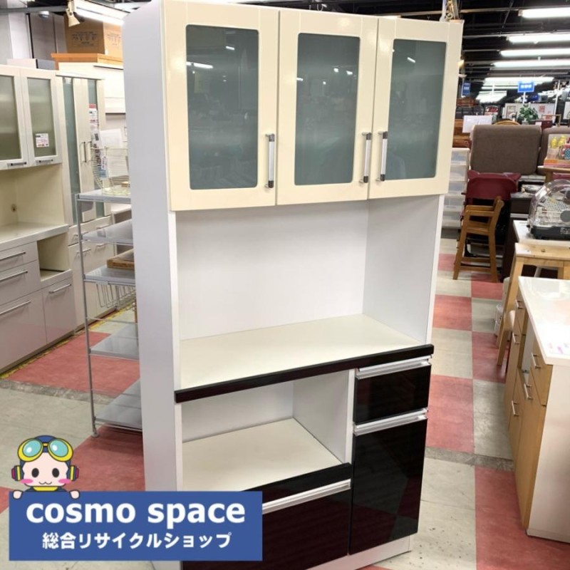 中古 店舗近郊送料格安 スリム3枚扉キッチンボード レンジボード