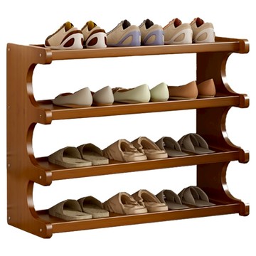 小麥購物 簡約多層置物鞋架 L1449 60 x 20 x 51cm 4層  茶色  1個