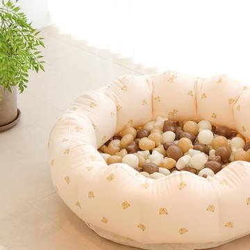 幼兒用小熊多功能遊戲墊球池  1個  米色  95 x 25 cm