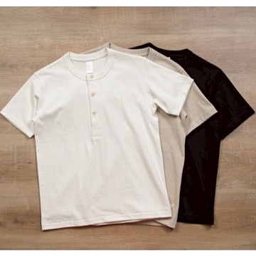 最重磅亨利領短袖【馬丁工坊】【300g】【3色】無縫筒織 老織布機 復古美式 三本針 重磅 厚實 純棉 短袖 男