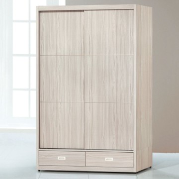 MUNA家居 白梣木5X7尺下二抽推門衣櫥/衣櫃 141X60.5X210cm