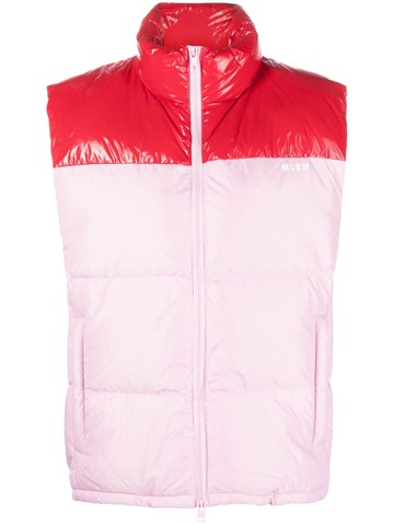 MSGM - two-tone padded gilet - women - Polyester/Polyester/Duck Down/Polyamide/Duck Feathers - 40 - Pink