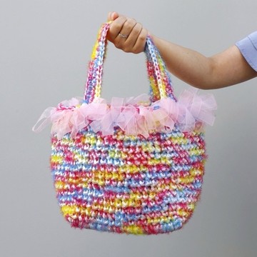彩虹手提包  日本製  輕量款  YURIPOP  FRINGED RAINBOW PINK Ch