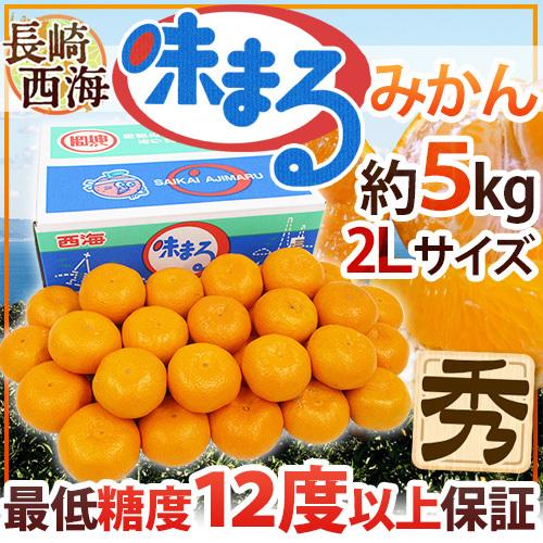 みかん 長崎 西海 ”味まるみかん” 秀品 2Lサイズ 約5kg 最低糖度12度保証 送料無料