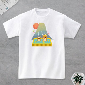 富士山 柴犬T恤