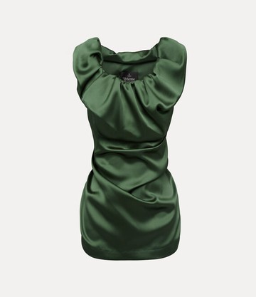 Vivienne Westwood Ginnie Top Charmeuse Satin Green 44 Women