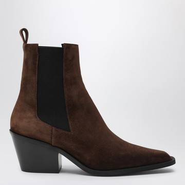 The Leo ankle boots in cognac suede