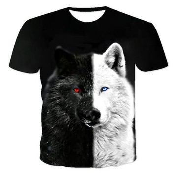 星空狼3D數碼印花男士短袖T恤 Star Wolf 3D Print Men's T-Shirt