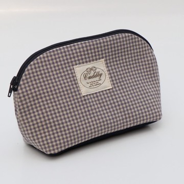 【MY HANDMADE】半月化妝收納包l細格布系列l共2款