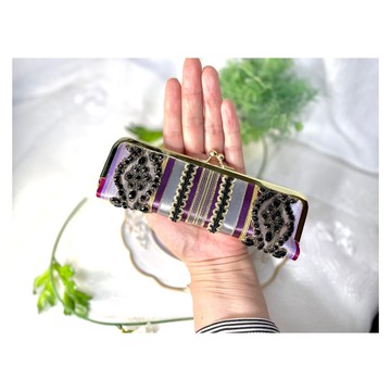 高雅氣質與存在感兼具的紫色 可分類的蝴蝶結零錢包 NO.106 獻給都會女子