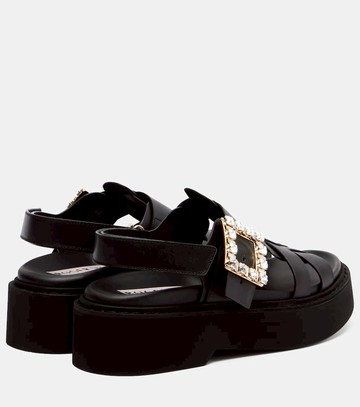 Roger Vivier Viv' Rangers leather platform sandals