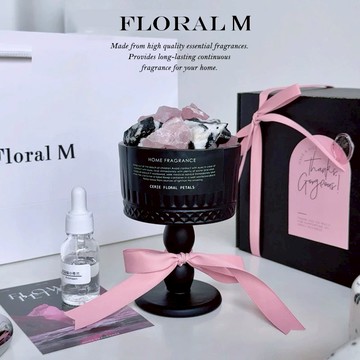 戀愛運UPUP💓【Floral M】天然水晶能量香氛禮盒  薄荷雪松木質調×粉水晶×牛奶石  摩羯座生日快樂