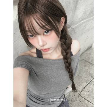Codibook｜韓國 anyonemore 掛脖層次露肩短袖T恤［預購］短袖上衣 T恤 女裝