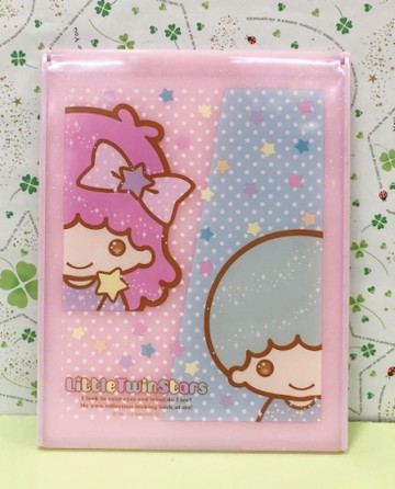 【震撼精品百貨】Little Twin Stars KiKi&LaLa 雙子星小天使~Sanrio 雙星仙子摺疊鏡-粉星#28802
