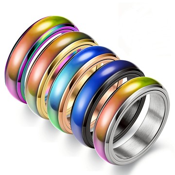 《316小舖》新品免運【C672】(優質鈦鋼戒指-時尚感溫變色戒指感溫戒指不鏽鋼情侶戒指溫度變化戒指男戒女戒)