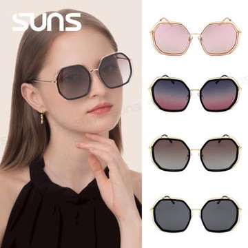 【SUNS】Polarized偏光太陽眼鏡 韓版潮流時尚簍空大框墨鏡 顯小臉 輕量 防眩光 抗UV400 S165