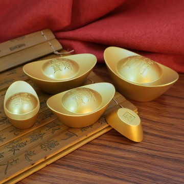 現貨🔥 實心大元寶 輕奢沙金大元寶 仿金元寶 店鋪客廳裝飾品 喬遷禮 風水擺飾 禮物 手把件 工藝品 擺件 招財進寶