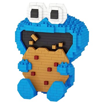 LBOYU 藍色餅乾 迷你積木 7147by  1個  餅乾怪獸 藍色