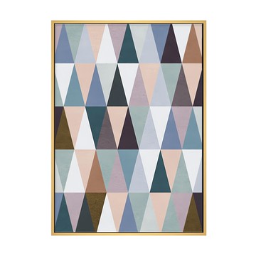 三角 幾何圖案 掛畫 簡約風格  59.4 x 42cm  木色