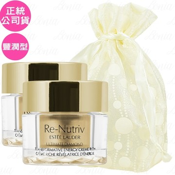 ESTEE LAUDER 雅詩蘭黛 白金級黑鑽松露雙效豐潤奇蹟霜(7ml)*2旅行袋組(公司貨)