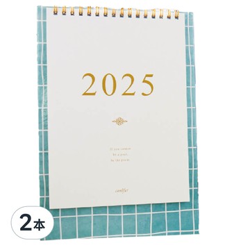 conifer 綠的事務 2025年 時間絮語直式桌曆 25K  2本  夏日泳池 藍綠色