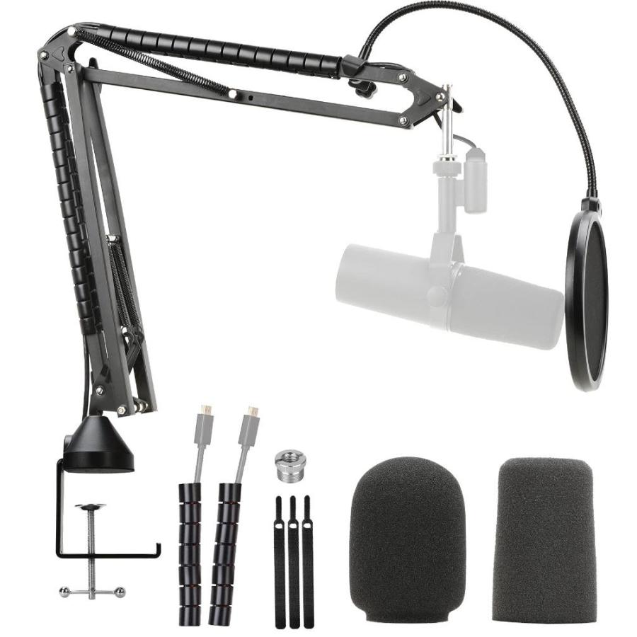 SM7B Boom Arm with Pop Filter Upgraded Heavy Duty Mic Stand Suspension Mi