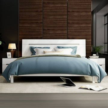 免運 開發票  雙虎雙人床1.5米主臥現代簡約婚床經濟型收納床1.8高箱儲物床16H1 快速出貨