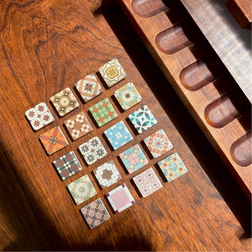 【原印臺南】復古花磚 瓷磚磁鐵套組 20個花色一組