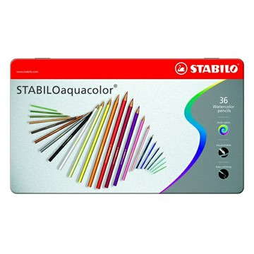STABILO aquacolor 水溶性36色鐵盒色鉛筆*1636-5【APP滿額下單10%點數(單一帳號最高5000點)】1/31止