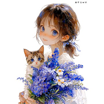 【4 月新品 3】07-120-0081 人物貼紙 春日少女與動物