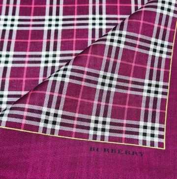 Burberry 復古手帕 紅色格紋 - 口袋巾 19.5 x 19.5 英吋