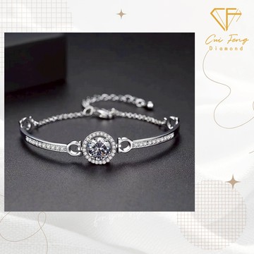 【CF鑽飾】莫桑鑽 《幸運馬蹄》1克拉手鍊 手鏈 鑽石手鍊 雙11七夕 飾品 生日 告白 情人禮物 送禮 禮盒