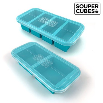 快速出貨-【Souper Cubes】多功能食品級矽膠保鮮盒_2件組2格+4格
