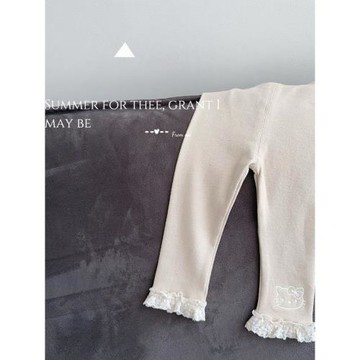 兒童長褲春秋新款2025女童可愛小貓百搭網紗高彈力外穿打底褲長褲