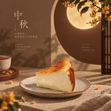 《3日內出貨》【Lab.Naughty x 中秋團圓味】香草軟心巴斯克｜『LINE禮物獨家』｜可客製拍立得