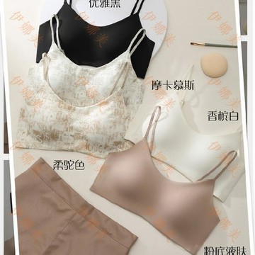 【臺灣出貨👙】原版高級簡約無痕軟支撐內衣女光面隱形無鋼圈文胸防走光吊帶抹胸【伊娜美】