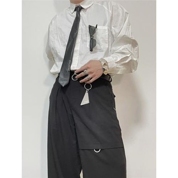 ALYX燙銀立體免系皮質休閑領帶