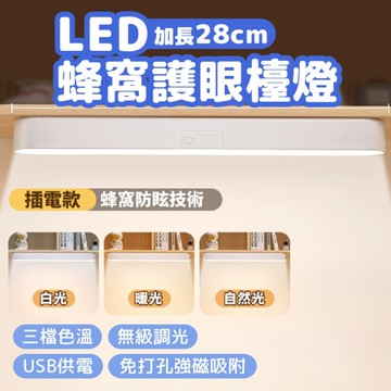磁吸式LED護眼檯燈 宿舍燈 三段調光 可調角度 插電款 蜂窩護眼 閱讀燈 壁燈 化妝燈 衣櫃燈 床頭燈