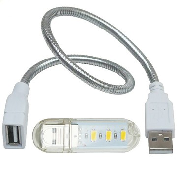月陽 USB超亮3LED燈檯燈閱讀燈小夜燈手電筒送蛇頸延長線(HL3SL)