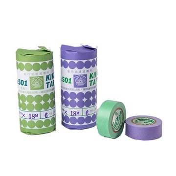 台灣菊水 低黏遮護用和紙膠帶 19mmx18M 顏色隨機出貨 台灣製 60卷 /盒 501(低黏)