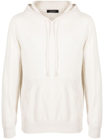 Zegna - drawstring cashmere hoodie - men - Cashmere - 52 - White