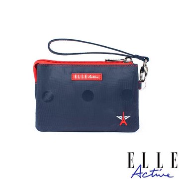 【ELLE Active】經典復刻系列-零錢包-藍色