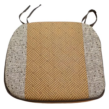 棉床本舖 日本古花紙纖維小坐墊 台灣製  咖啡色  40 x 38 x 3.5cm