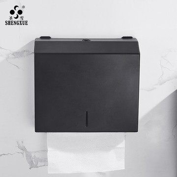 圣雪不銹鋼紙巾盒壁掛式酒店公共衛生間抽紙盒廁所衛生防水廁紙架