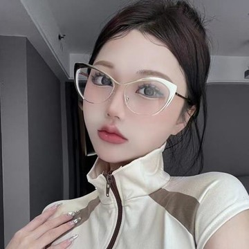 新款時尚跨境復古風金屬貓眼框太陽鏡女網紅款素顏拍照顯臉小墨鏡