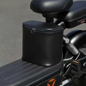 電動車可愛收納掛兜純色防潑水皮革腳踏收納包座椅下置雜物收納袋