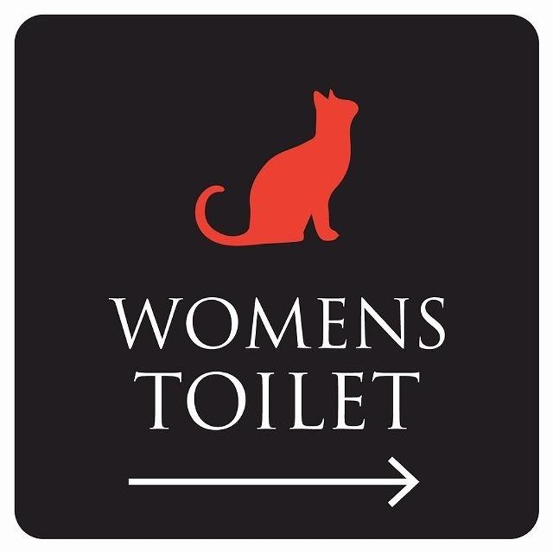 14x14cm トイレ 御手洗 TOILET トイレマーク ねこ 猫 ネコ ブラック カラー 男女マーク 右 ピクトサイン ウォールステッカー 施設  案内 大きいシール | LINEブランドカタログ