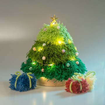 手作毛球聖誕樹 DIY 材料包 暖暖聖誕樹 (隨機送一禮物毛線+教學)