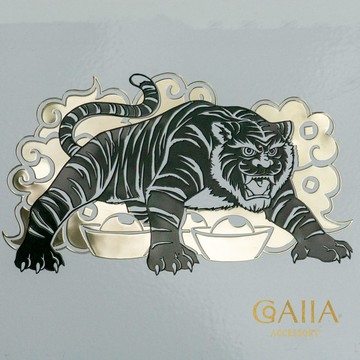 下壇將軍黑虎爺雙色金屬貼